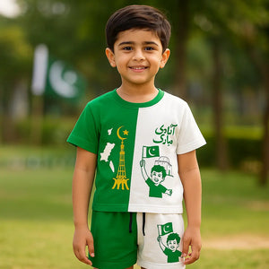 Azadi Mubarak Kids T-Shirt & Shorts Set