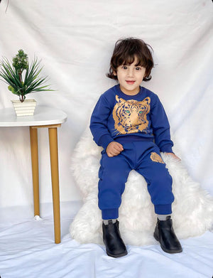 Blue || Lion Trendy || Beautiful Winter Set Soft Winter Fabric