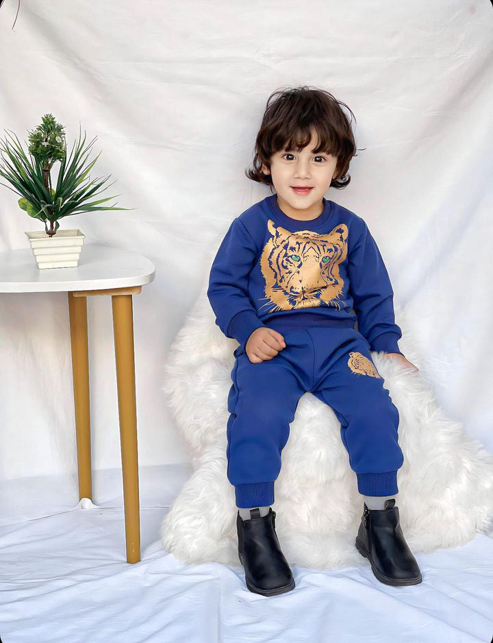 Blue || Lion Trendy || Beautiful Winter Set Soft Winter Fabric