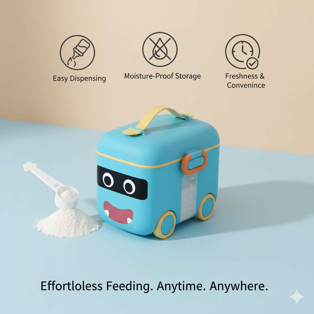 Portable Milk Powder Container Airtight Storage Baby Food Milk Box Food Storage Car Toys - Bus style / toy style baby milk container