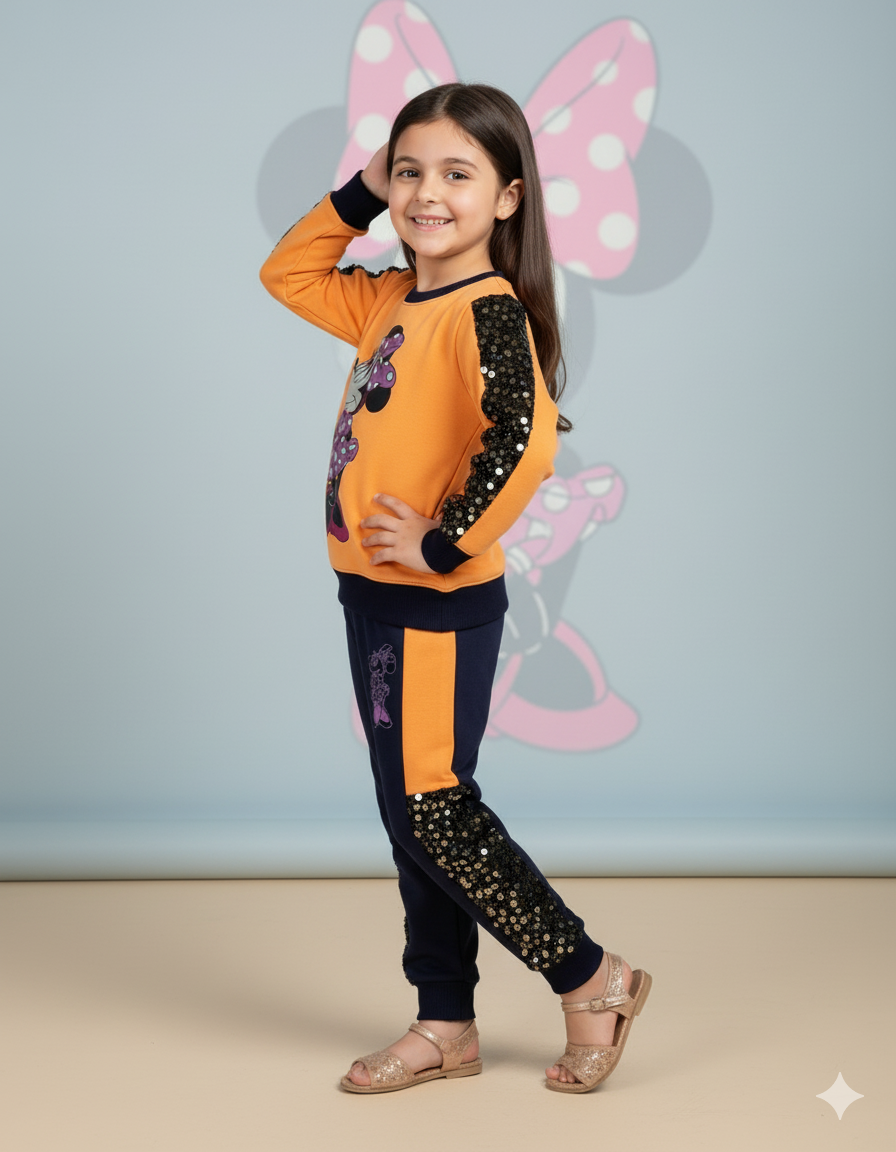 Sequence Net || Minnie Mouse || Beautiful Yellow || Winter Set Warm & Soft Winter Fabric
