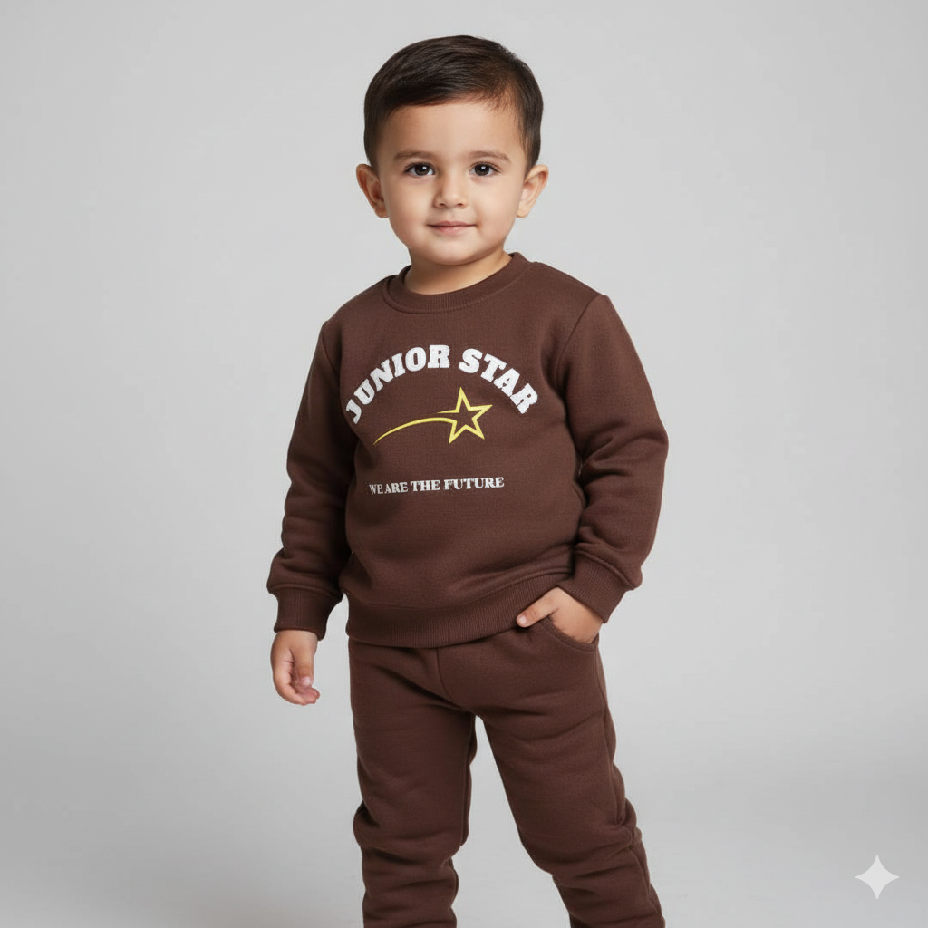 Premium Maroon || Junior Star Cinnamon Cozy Soft Premium Winter Fabric