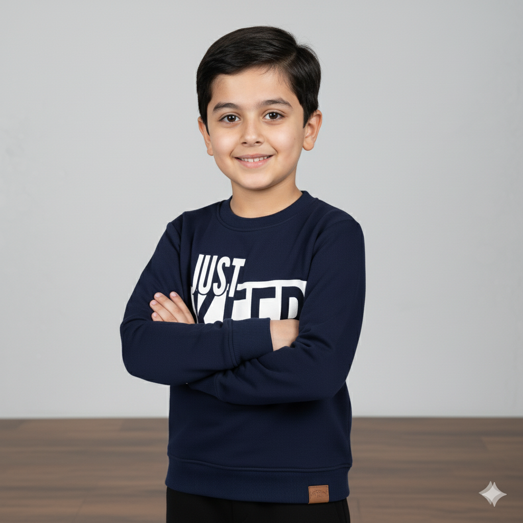 Kids Navy Blue Sweatshirt | Winter Pullover