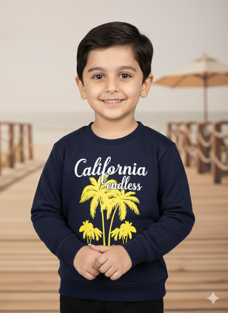 Blue Beach Winter Sweatshirt Very Soft and Warm Fabric