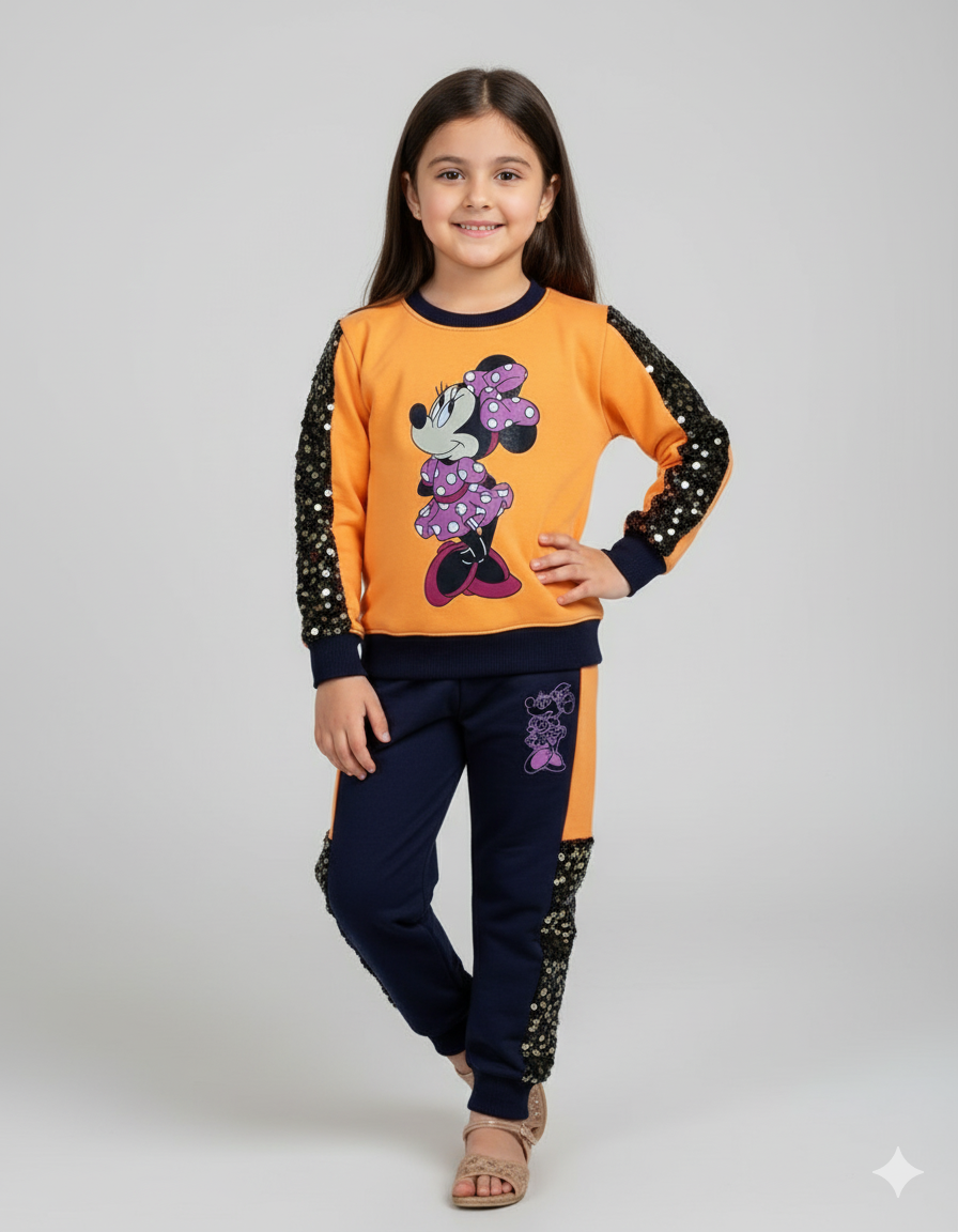 Sequence Net || Minnie Mouse || Beautiful Yellow || Winter Set Warm & Soft Winter Fabric