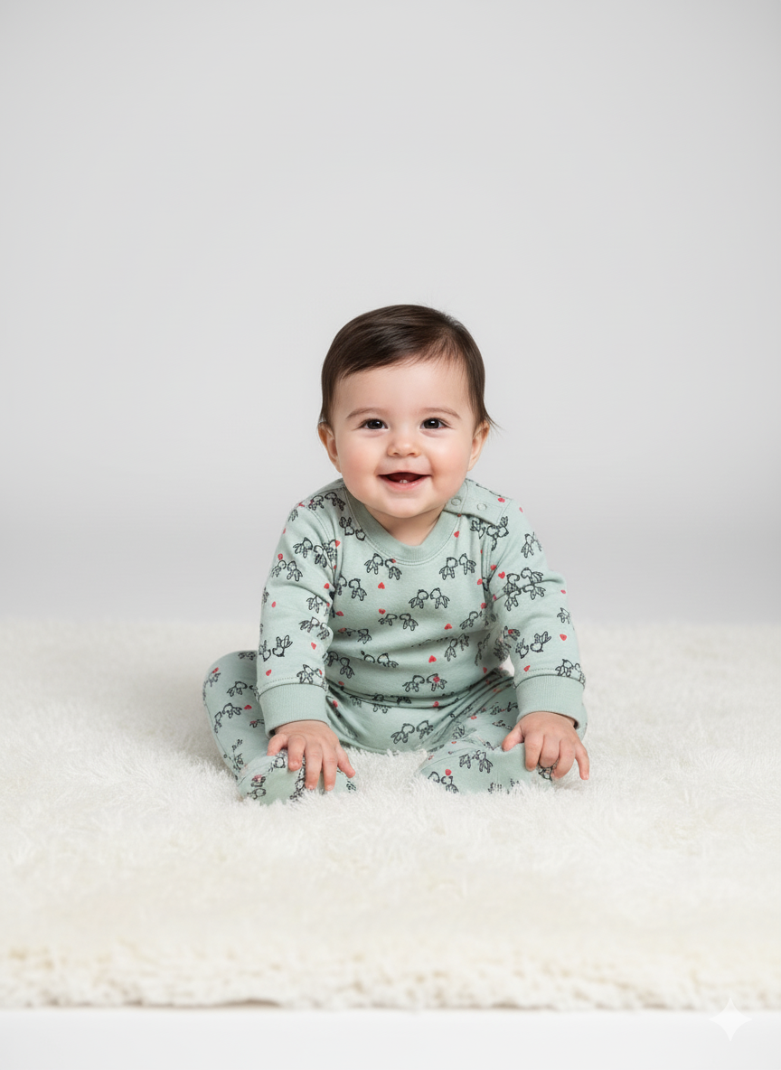 Pattern Romper || Greenish Shade || Beautiful Winter Romper Soft Fabric