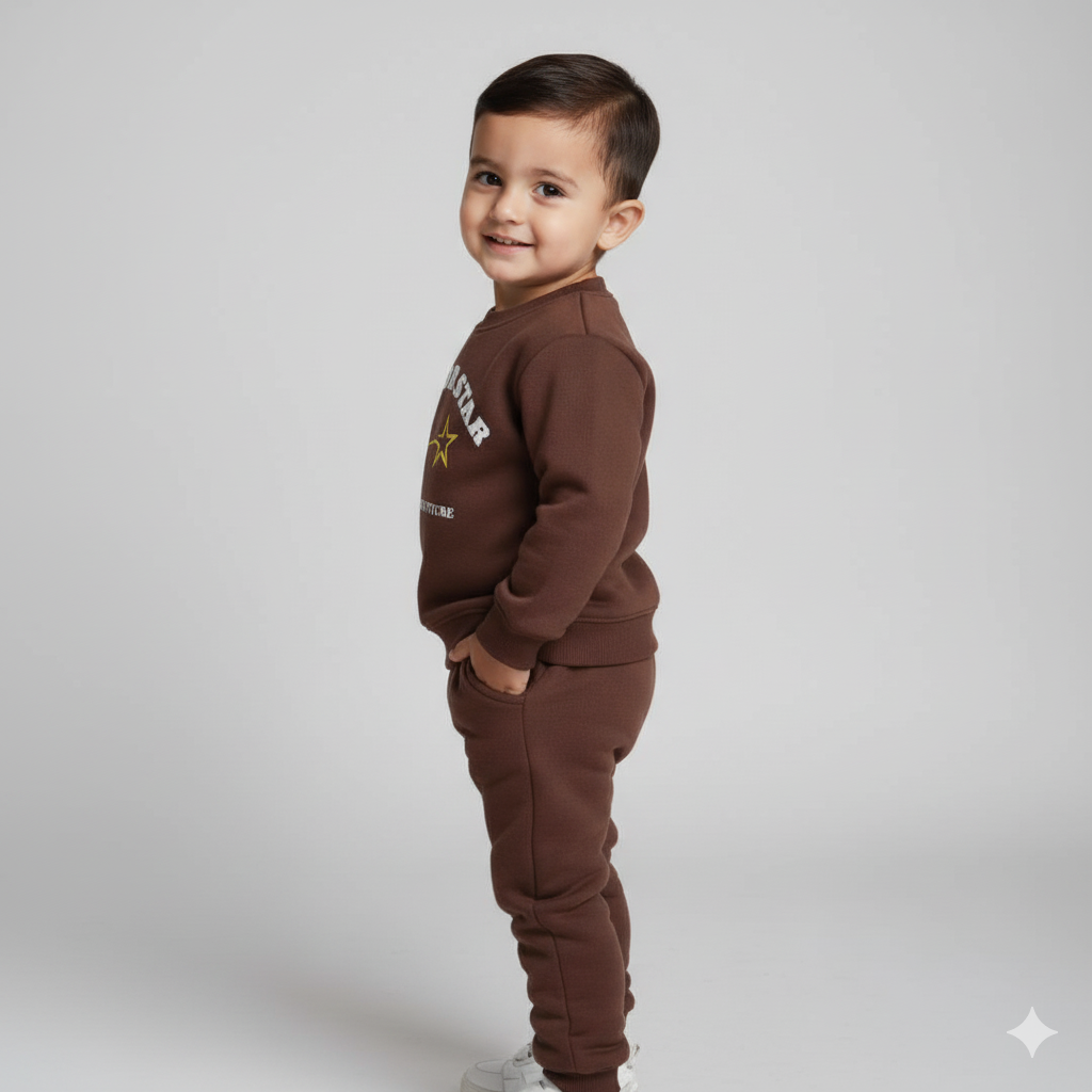 Premium Maroon || Junior Star Cinnamon Cozy Soft Premium Winter Fabric