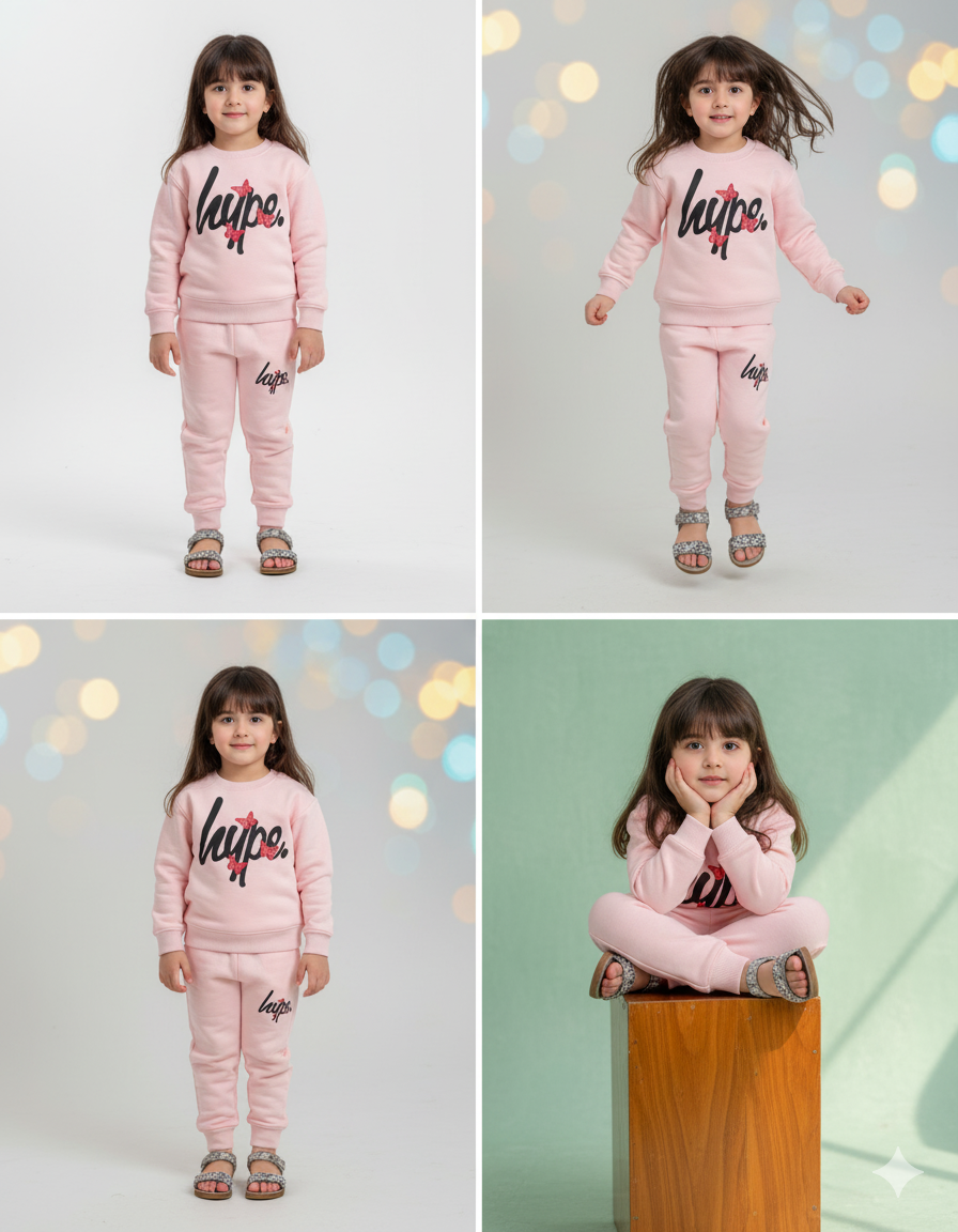 Hupe Cute Pink Cozy Girls Winter Set