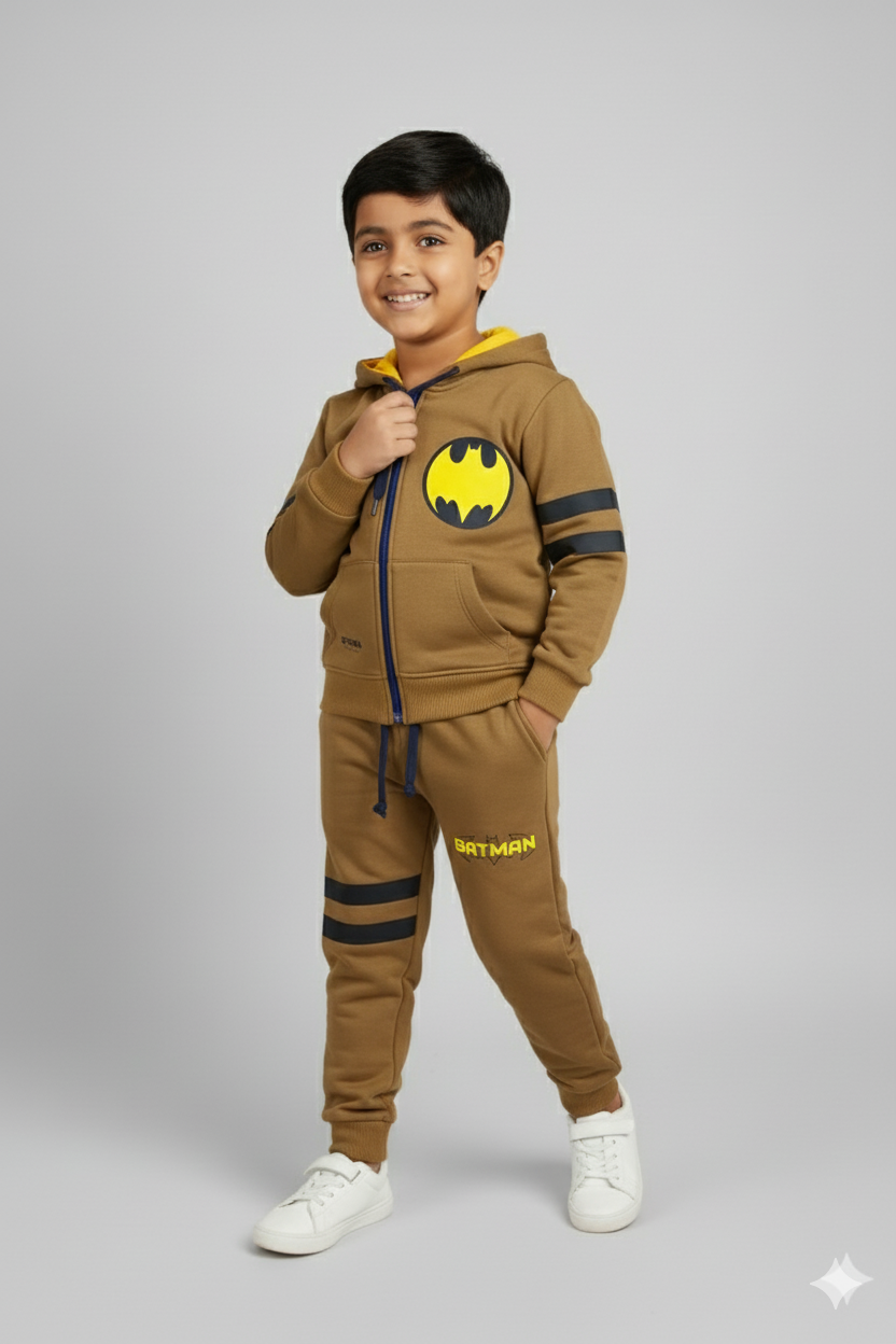 Mustard Golden Brown || Zipper Hoodies Winter Tracksuits || Over FLEECE || Two sides pockets