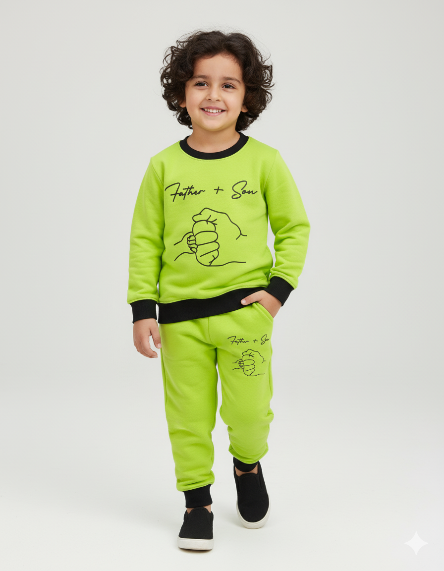 Highlight Cute Green || Father and Son || Soft Winter Fabric