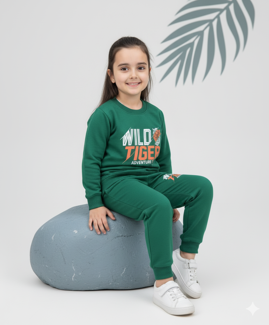 Sea Greenish || Wild TIger Adventure Time || Winter Set Soft Winter Fabric