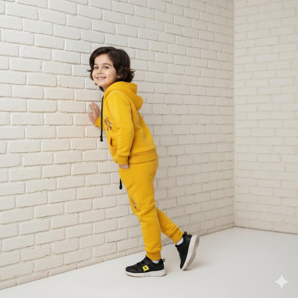 Yellow Basket ball 🏀 || Hoodies Winter Tracksuits || Over FLEECE || Two sides pockets