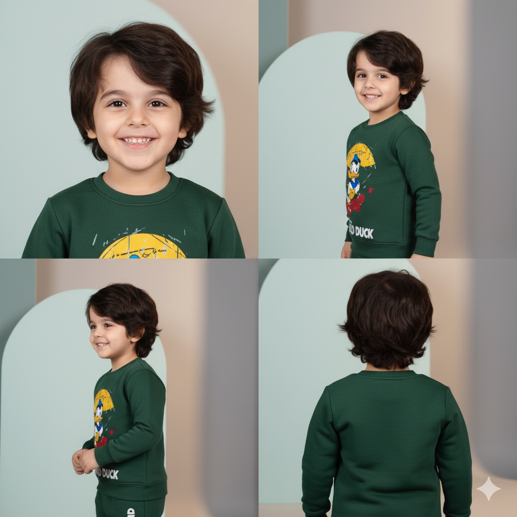 Premium Green || Donald Duck || Very Soft Comfy Winter Fabric