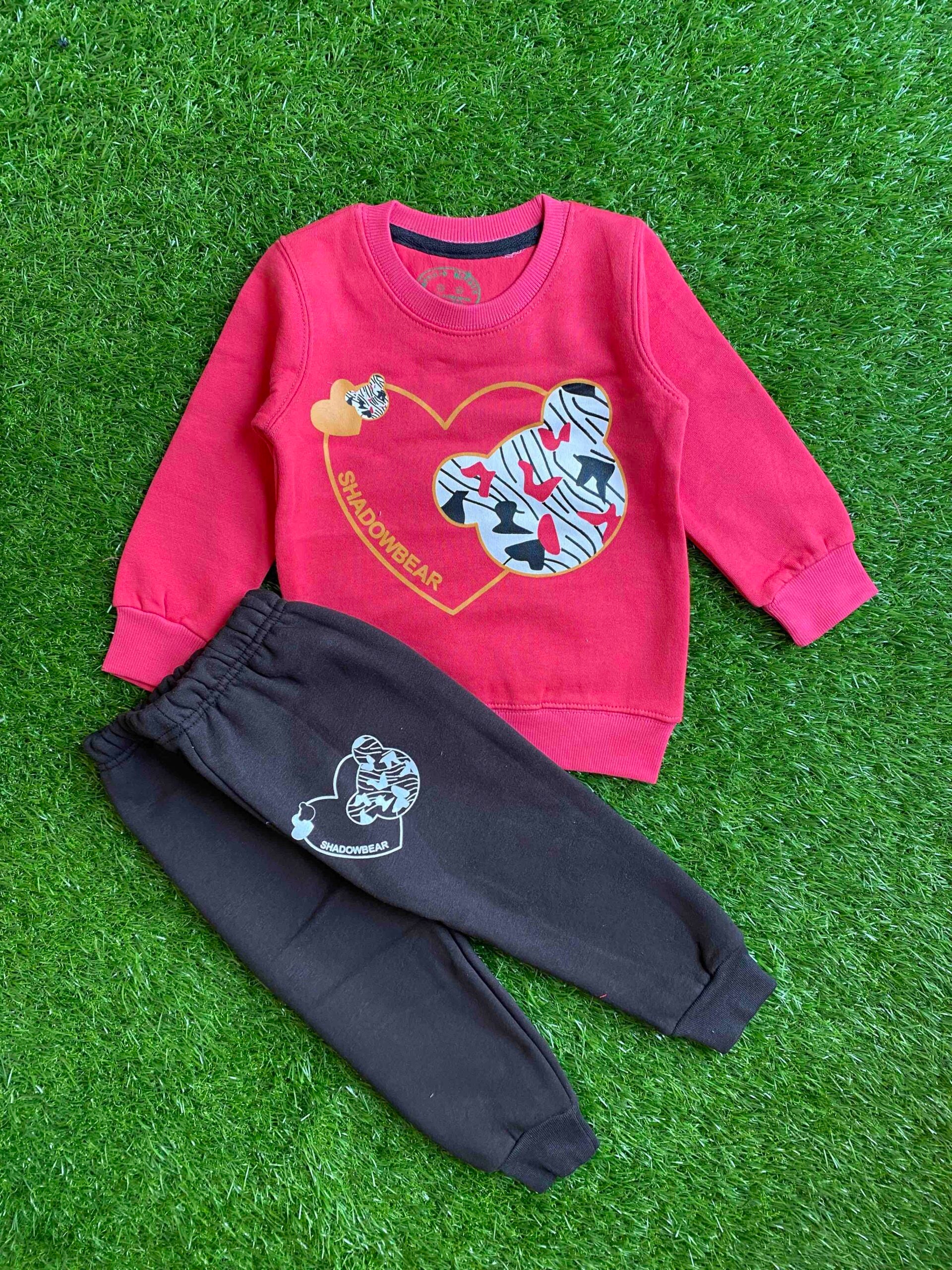 Mini Minors || Shadow Love Bear Pink and Black || Soft Winter Fabric