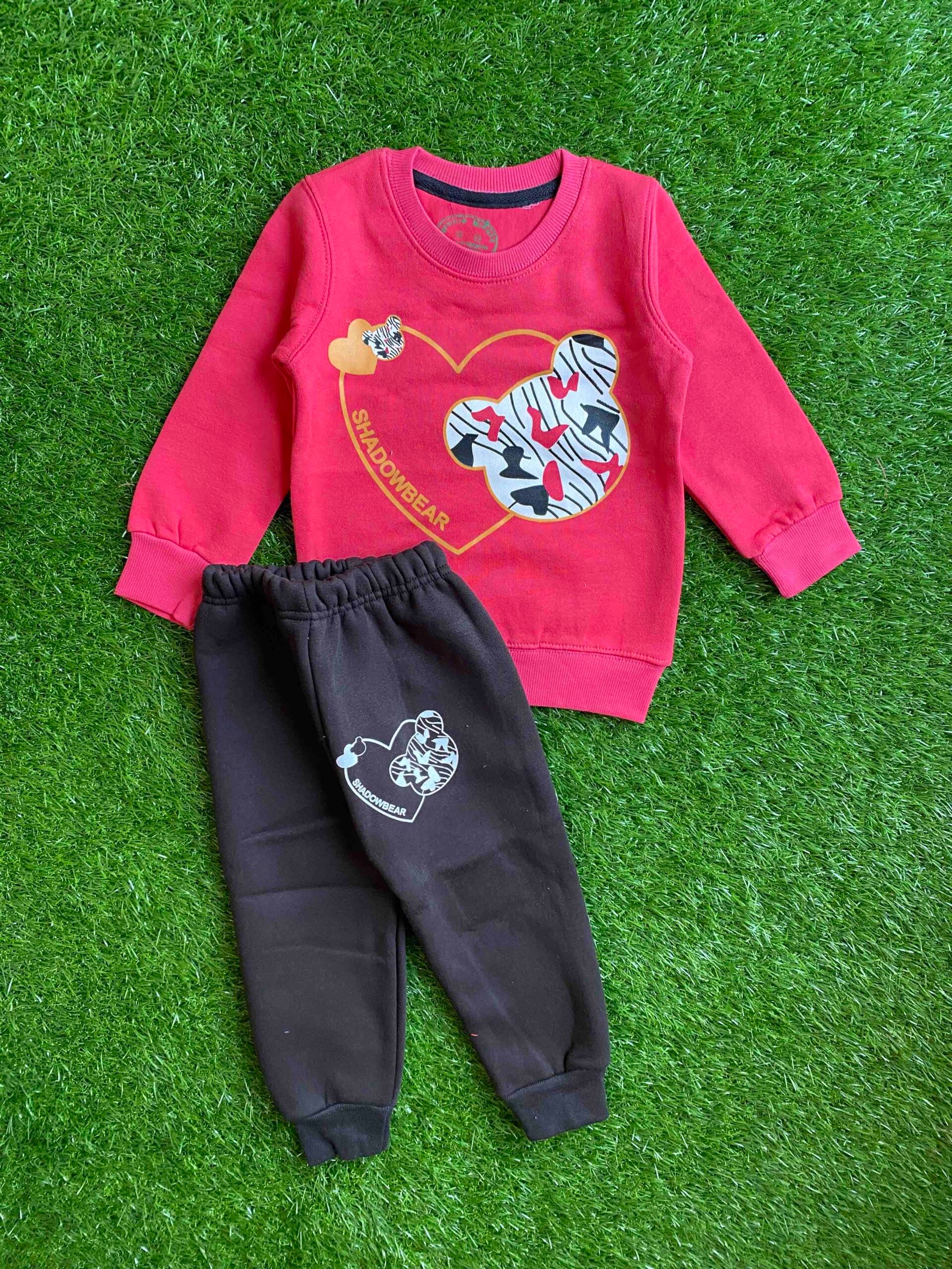 Mini Minors || Shadow Love Bear Pink and Black || Soft Winter Fabric