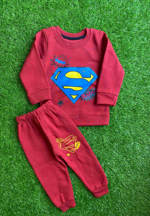 Mini Minors || Maroon Superman || Soft Winter Fabric