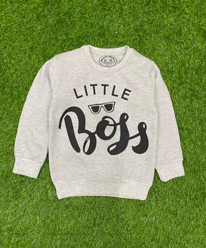 Greyish || Little Boss || Sweatshirt Soft Winter Fabric