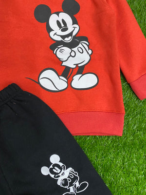 Red & Black || Mickey Mouse Winter Fleece || Premium Quality || Beautiful Set