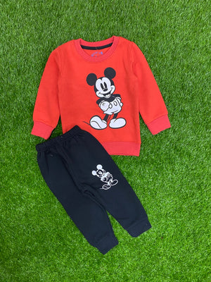 Red & Black || Mickey Mouse Winter Fleece || Premium Quality || Beautiful Set