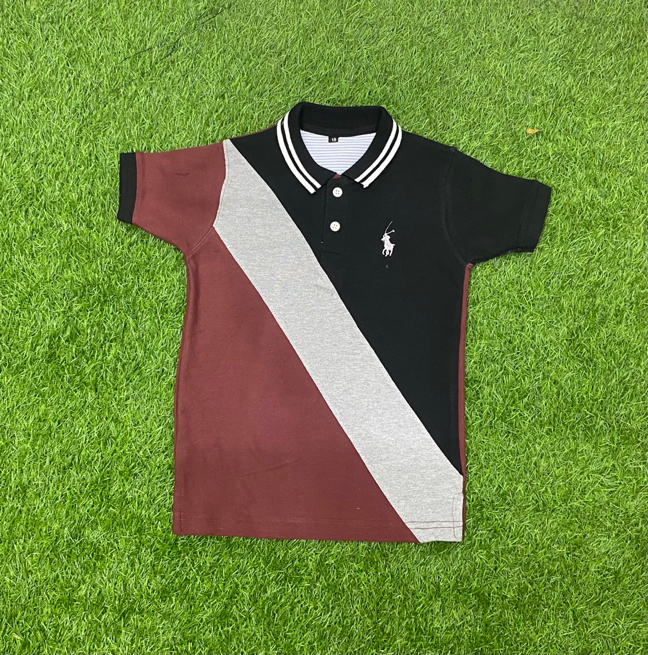 Maroon, Crisp grey, and sleek black Polo Shirt