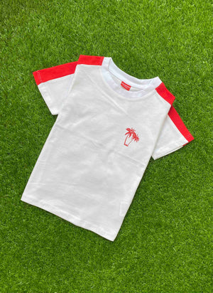 Date Palm Explorer - White Small Date Tree Shirt for Boys