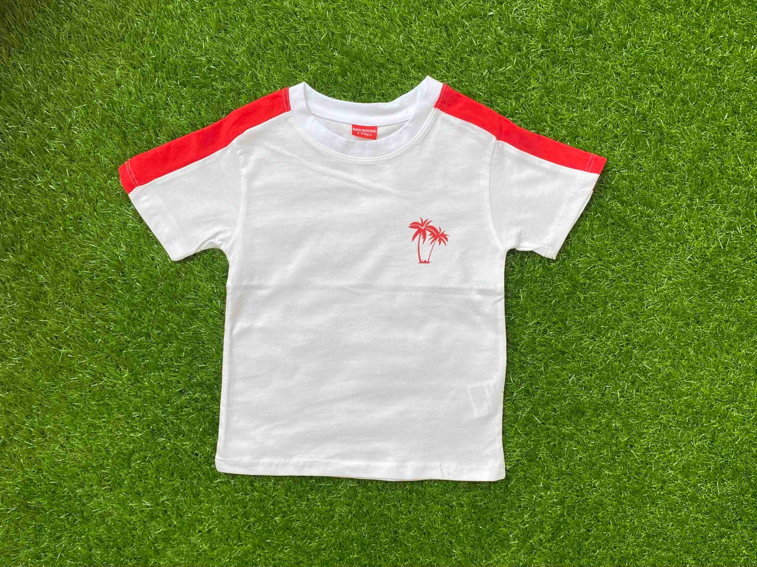 Date Palm Explorer - White Small Date Tree Shirt for Boys