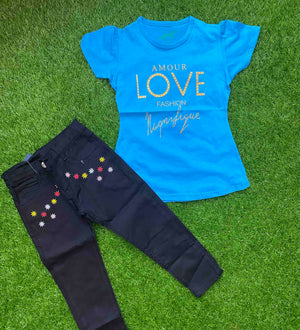 Midnight Blue - Paired with Premium Quality black Jeans