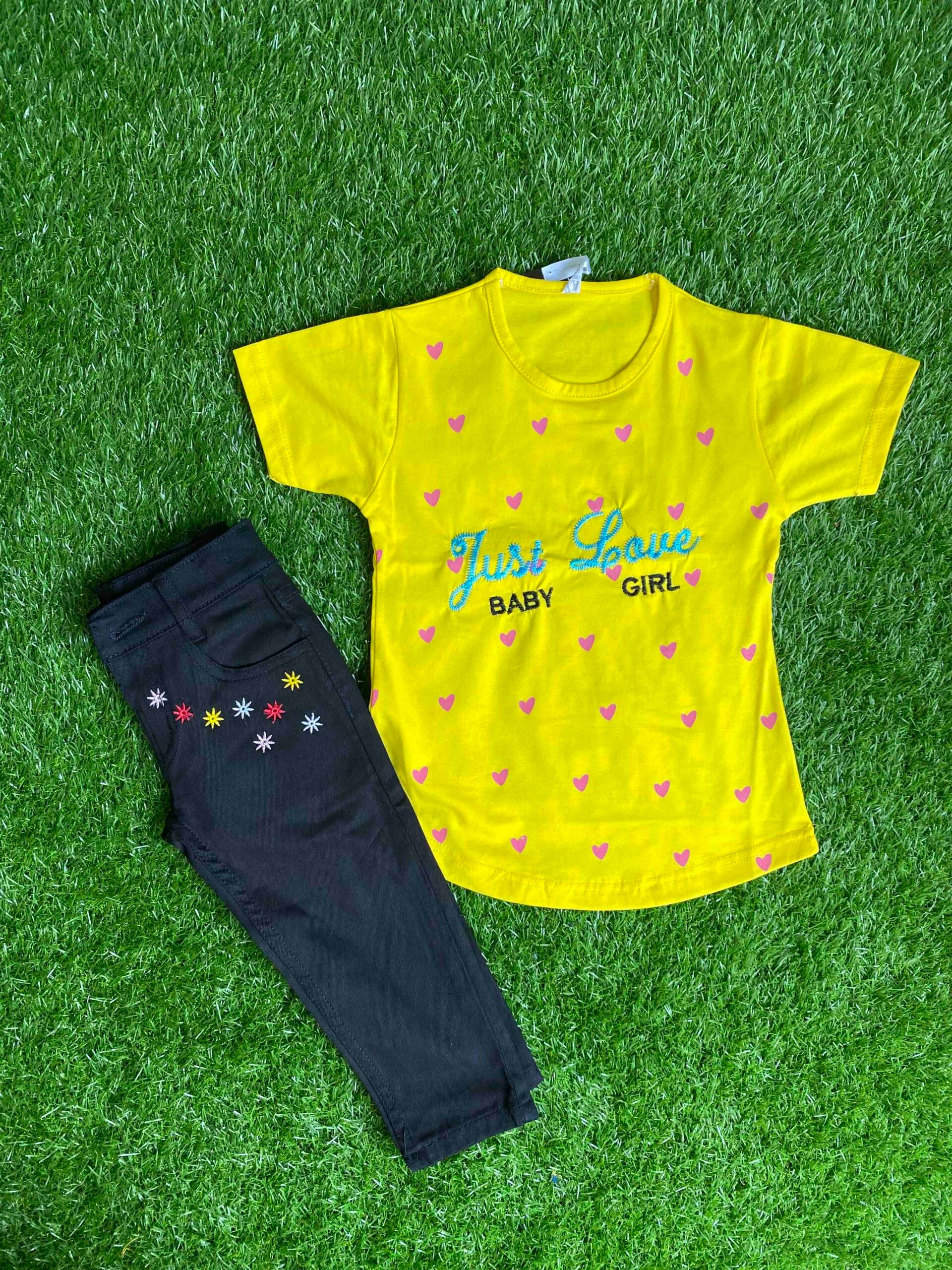 Heartfelt Bliss - Yellow Shirt paired with Black Jeans