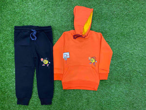 Orange Basket ball π || Hoodies Winter Tracksuits || Over FLEECE || Two sides pockets