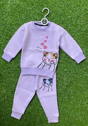 "Cozy Lavender" Girls' Winter Tracksuit