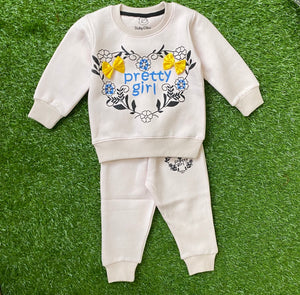 Comfy Baby Pink Girls' Winter Tracksuit Set