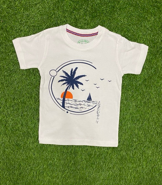 White Palm Sunset Island Trendy Summer Set