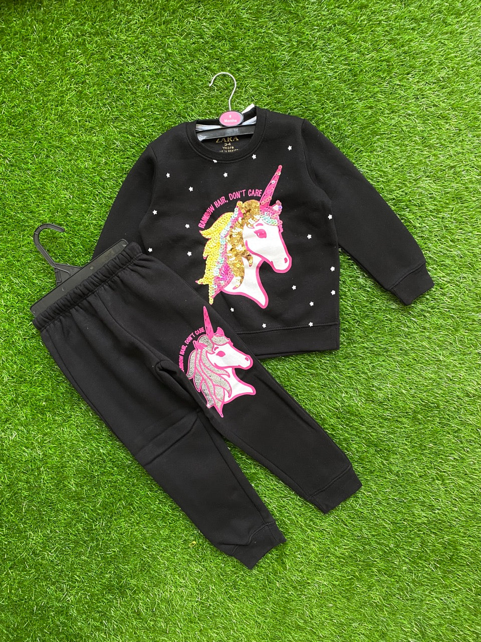 Midnight Black Sequin Chic Winter set for Girls