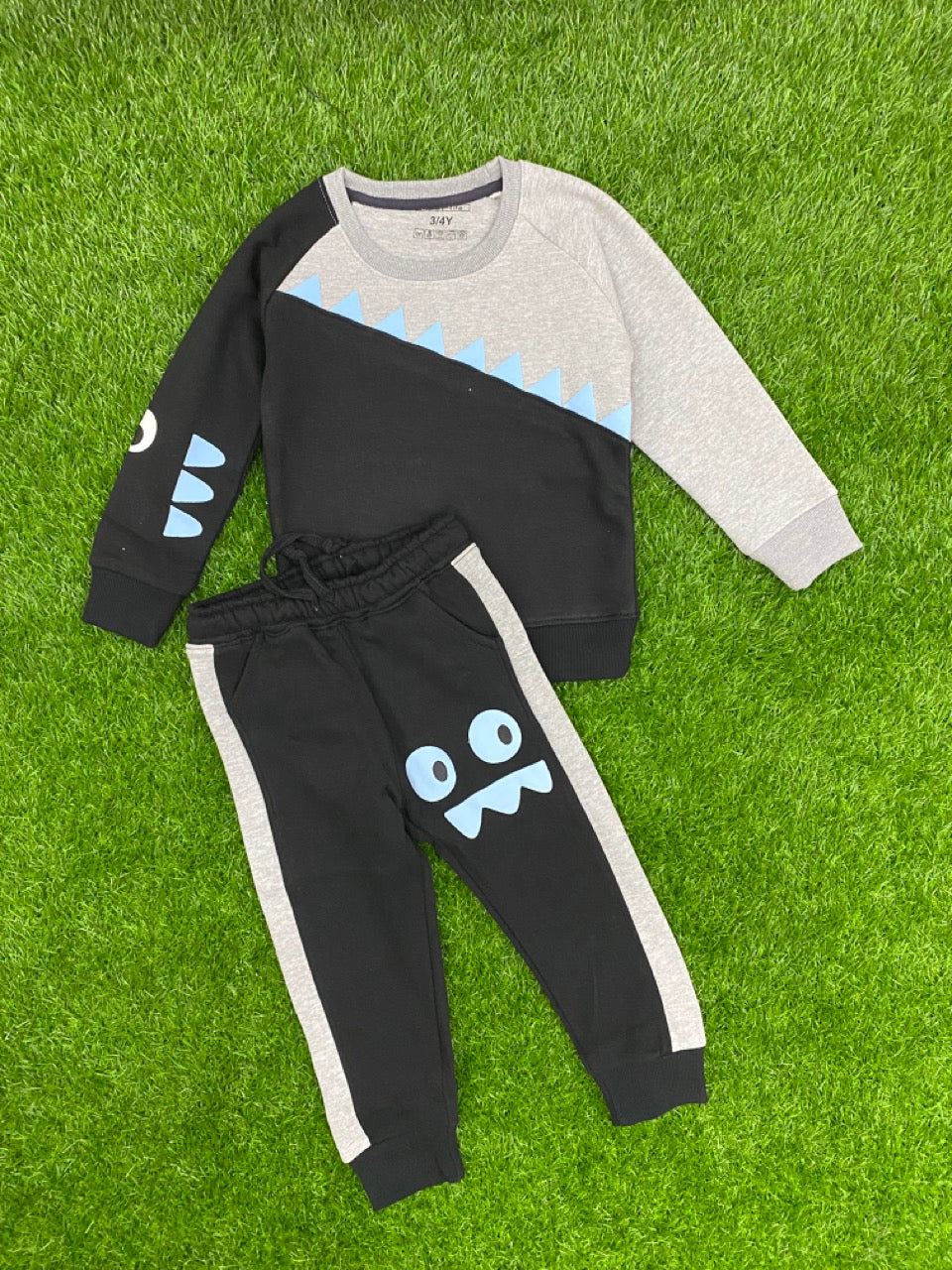 Noir Grey Fusion Winter Tracksuit for boys