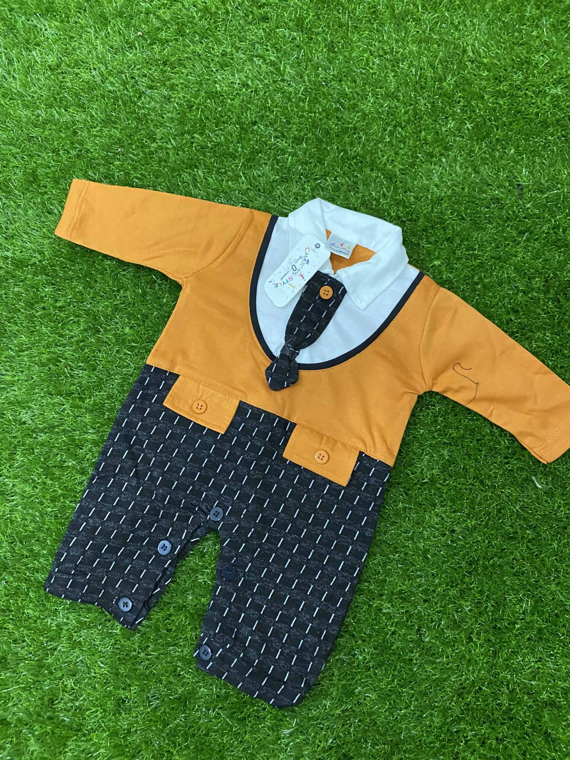 Polo Tie Knot Rompers with Two Pockets for Kids