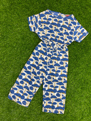 Blue Mushroom Girls Jumpsuit