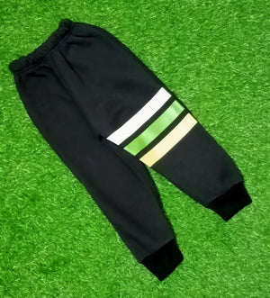 Kids Black Jogger Pants | Side Stripe Winter Bottoms for Boys