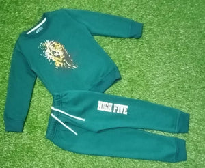 Kids Green Sweatshirt Winter Outfit for Boys & Girls