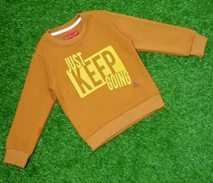 Kids Mustard Sweatshirt | Motivational Print Winter Pullover