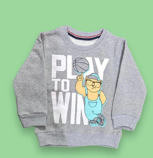 Light Grey Play to Win Sweatshirt for Boys