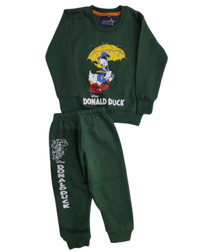 Dark Green Donald Duck Beautiful Winter Set Soft Winter Fabric