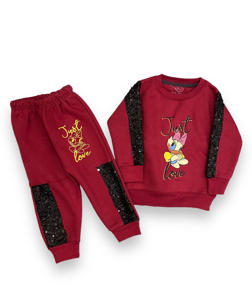 Sequin Net || Just Love Daisy Duck || Beautiful Maroonish Red || Winter Set Warm & Soft Winter Fabric