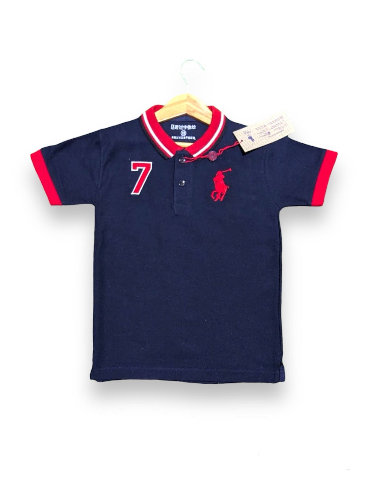 Navy Blue Boys Formal Polo T-Shirt