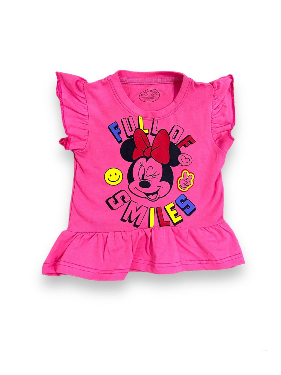 Pink || Full of Similes || Minnie Mouse Summer Shirt for Girls