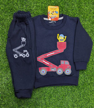 Packman on Truck || Navy Blue || Winter Soft Fabric