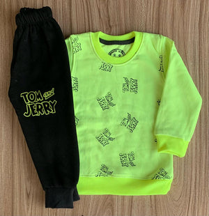 Tom and Jerry Adventure Highlight green Shirt paired with sleek black trouser