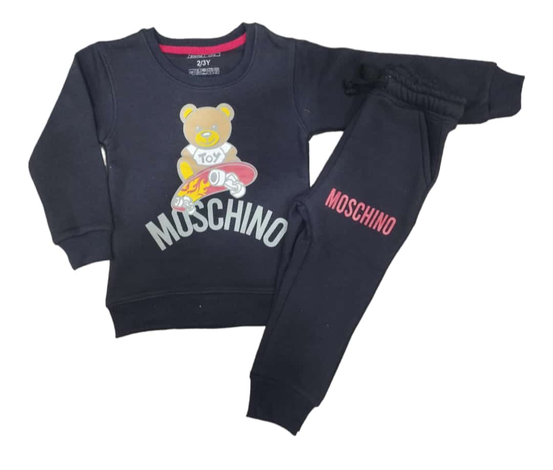 BLACK MOSCHINO WINTER SOFT FLEECE TWO SIDES POCKET SET