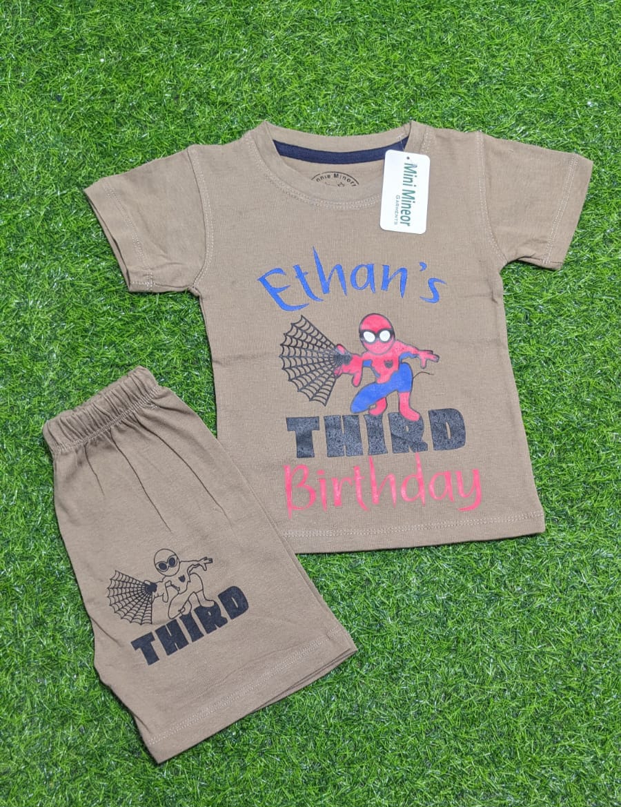 Ethan's Third Birthday Brown Summer Set