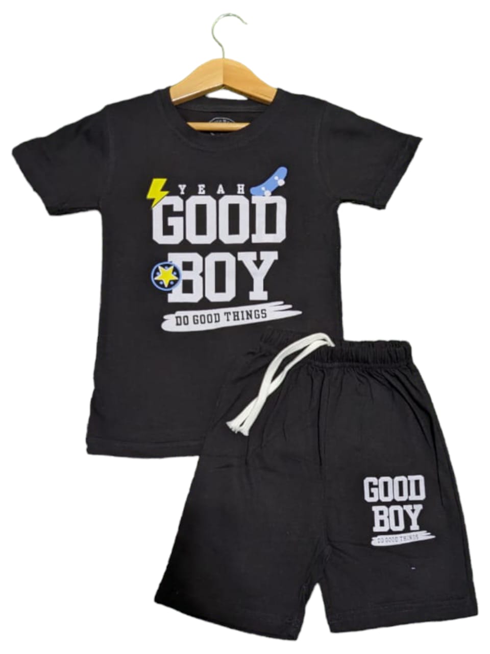Yeah Good Boy Do good Things Black Summer Set