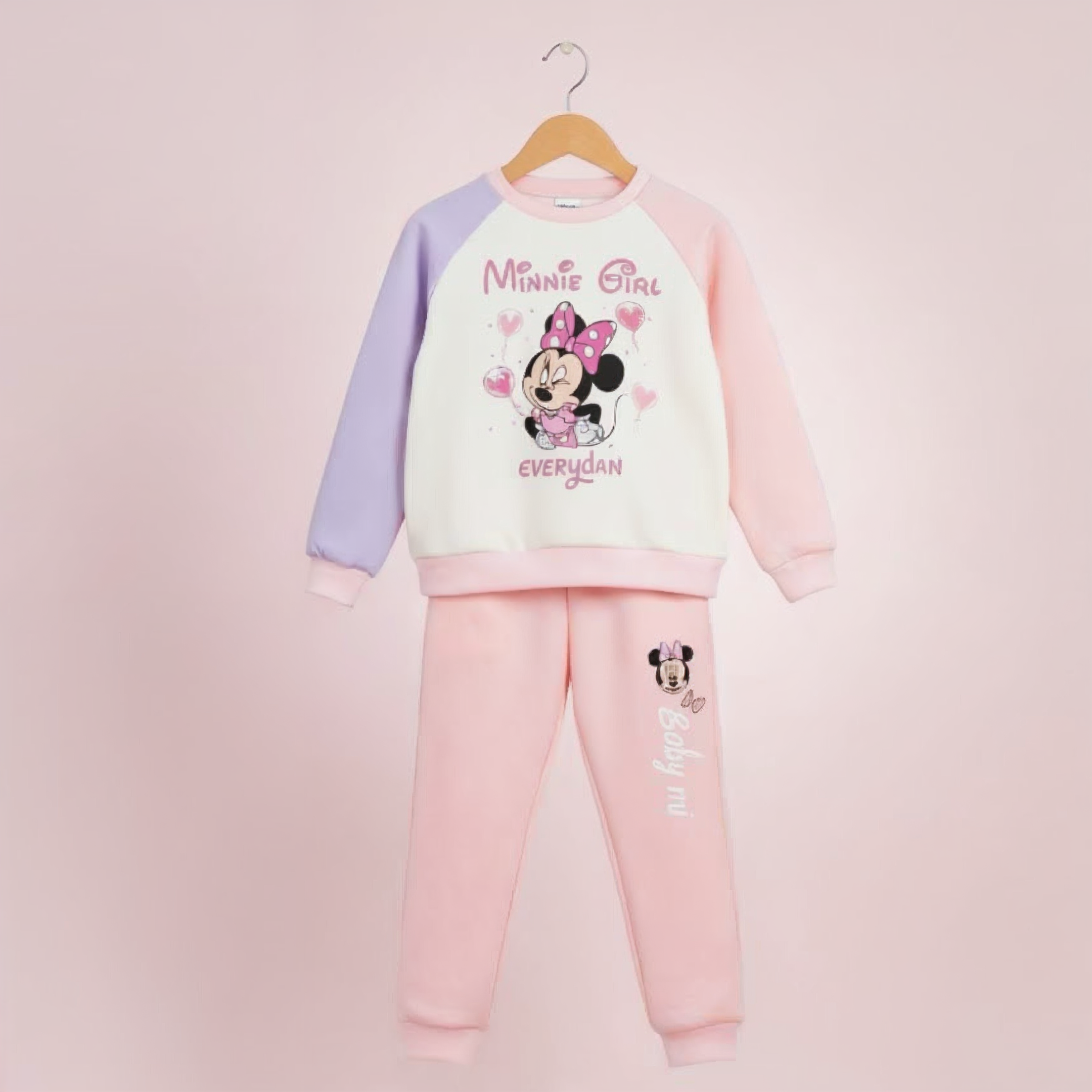Minnie Mouse 'Minnie Girl' Everyday Fleece Tracksuit (Pink/Lavender)